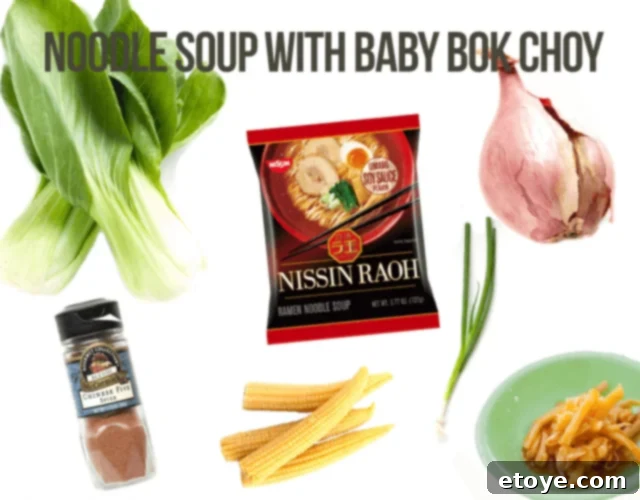 Crispy Shallot Noodle Soup with Baby Bok Choy 2 Customized instant noodles with vibrant baby bok choy and homemade crispy shallots