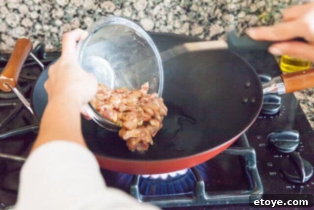 Cooking Chicken in Wok chicken fried rice recipe - chicken