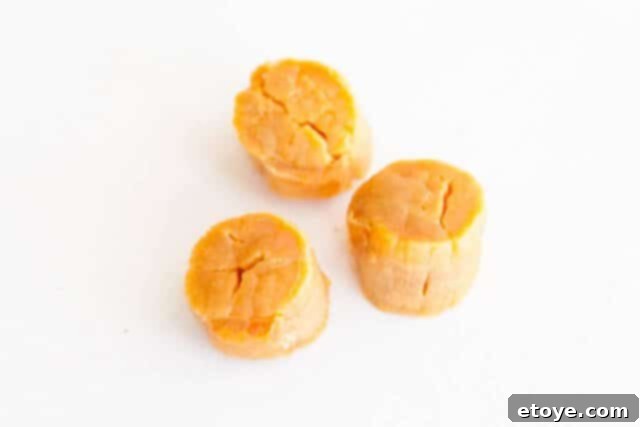 Dried scallops, a key optional ingredient, ready to add umami depth to the Chinese Daikon Soup.