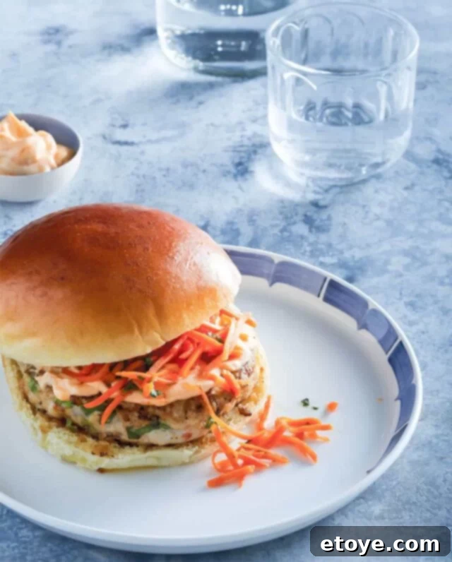Spicy Thai Chicken Burgers and Zesty Pickled Carrots 2 Delicious Thai Chicken Burger with Sriracha Mayo and Pickled Carrots