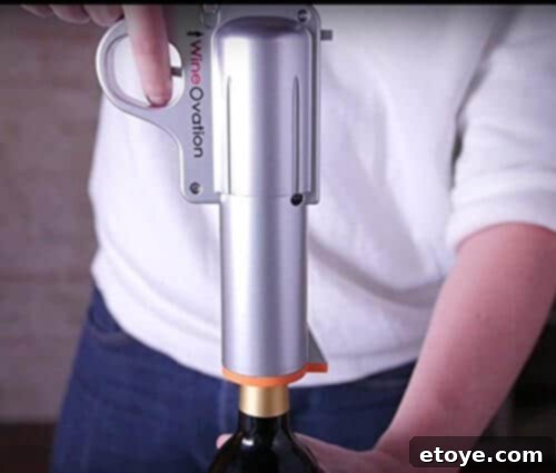 Shoot Your Shot: Wine Gun Review and Giveaway 3 The Wine Gun elegantly uncorking a bottle of wine with ease