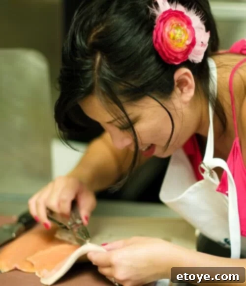 Blogger experiencing a professional kitchen environment during the Asheville trip