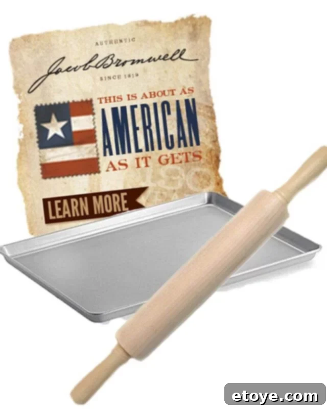 Jacob Bromwell Made in USA Cookie Sheet and Rolling Pin Duo 2 Jacob Bromwell Heritage Cookie Sheet and Homestead Rolling Pin - Quality American Kitchenware