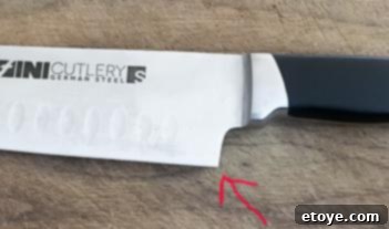 Fini Santoku Knife: Pointy corner safety concern