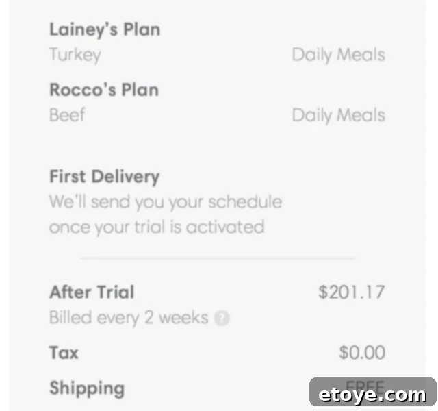 Conveniently stored The Farmer's Dog meal packs