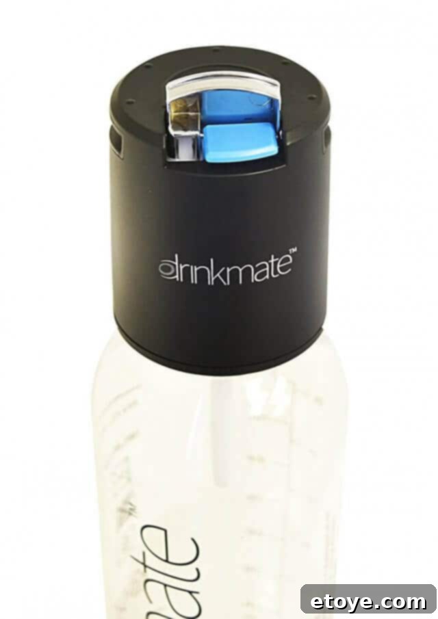Drinkmate Carbonated Soda Maker Review and Giveaway 3 Close-up view of Drinkmate's innovative pressure release valve system