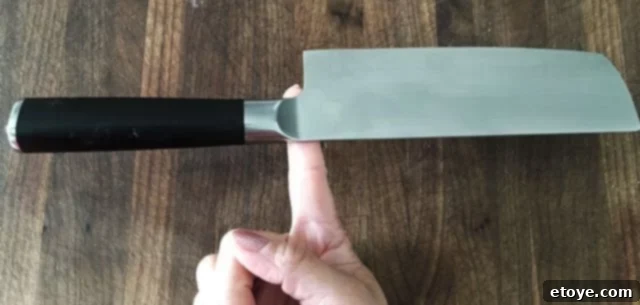 Kamikoto Knives Review and Giveaway 9 Kamikoto meat cleaver balance point