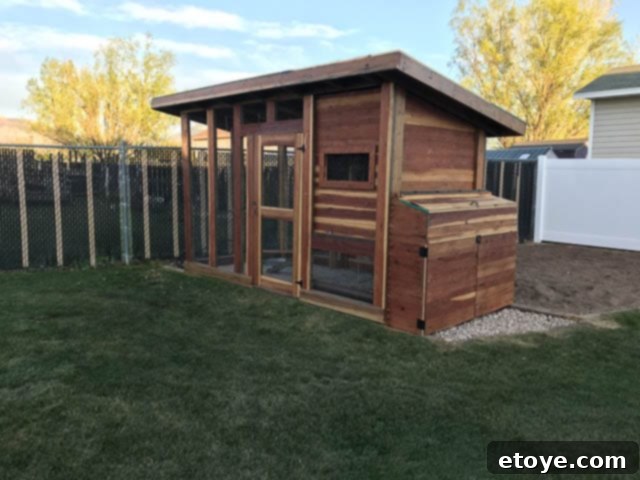 Inspiring Chicken Coops from Our Readers 22 Eric's innovative chicken coop design featuring integrated, easy-fill food and water systems for maximum convenience