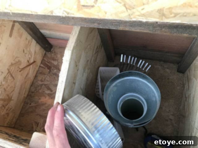 Inspiring Chicken Coops from Our Readers 28 Innovative chicken food chute ingeniously integrated into a nesting box in Eric's coop for easy and mess-free feed replenishment