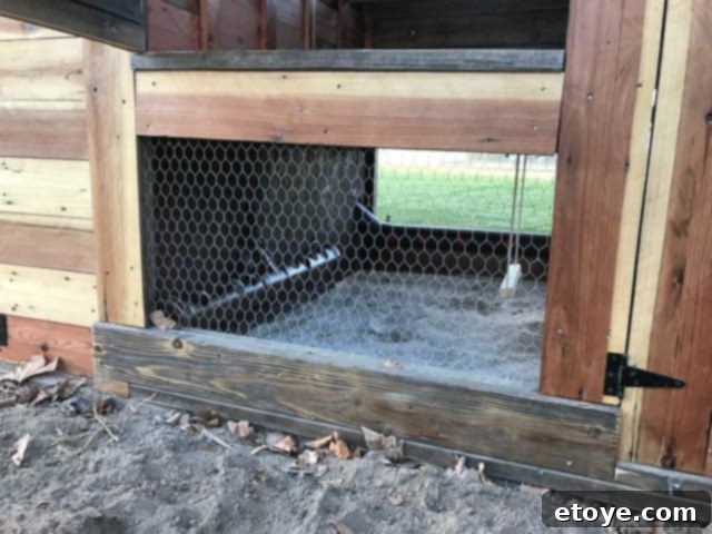 Inspiring Chicken Coops from Our Readers 31 Close-up view of Eric's automated chicken waterer and efficient food dispenser systems within the coop interior