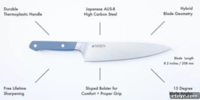 Is the Misen Knife Set Worth It Plus Enter Our Giveaway 3 Misen Chef's Knife Steel Properties