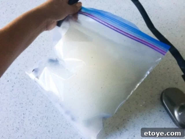 Delicious Smoked Olives Using a Smoking Gun 12 The Smoking Gun nozzle has been removed, and the plastic bag, now full of smoke, is completely sealed to trap the aroma.