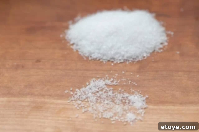 A close-up of Morton Fine Sea Salt crystals, highlighting their uniform and delicate texture