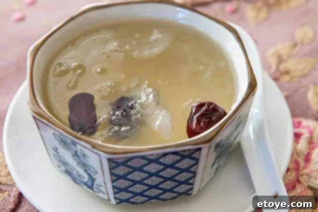 Exquisite Chinese Bird's Nest Soup 12 A beautiful bowl of warm Bird's Nest Soup, ready to be savored.
