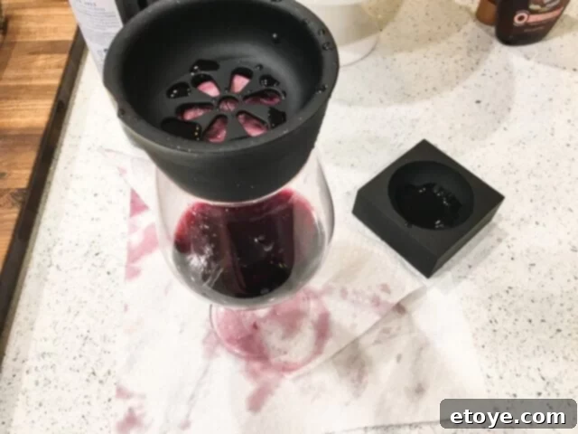 Wine Purifier Ends Hangovers and Headaches 13 Ullo Wine Purifier with aeration engaged