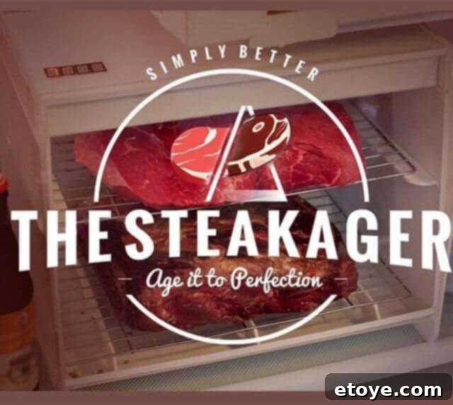 SteakAger Review Plus Win One 3 A large slab of beef being dry-aged in a professional setting