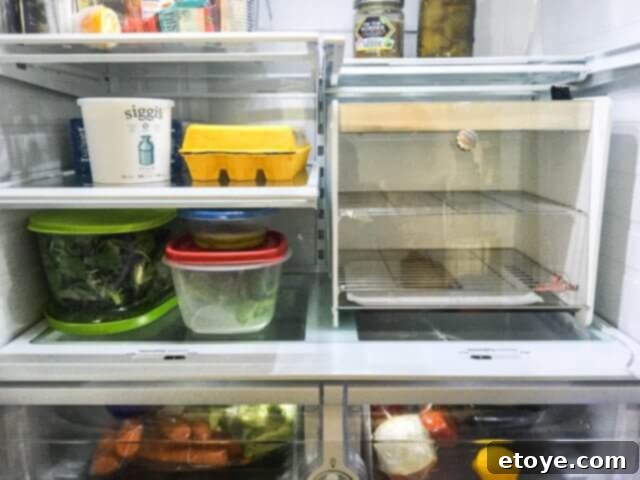 SteakAger Review Plus Win One 7 The Steakager device placed inside a home refrigerator, fitting neatly on a removed shelf