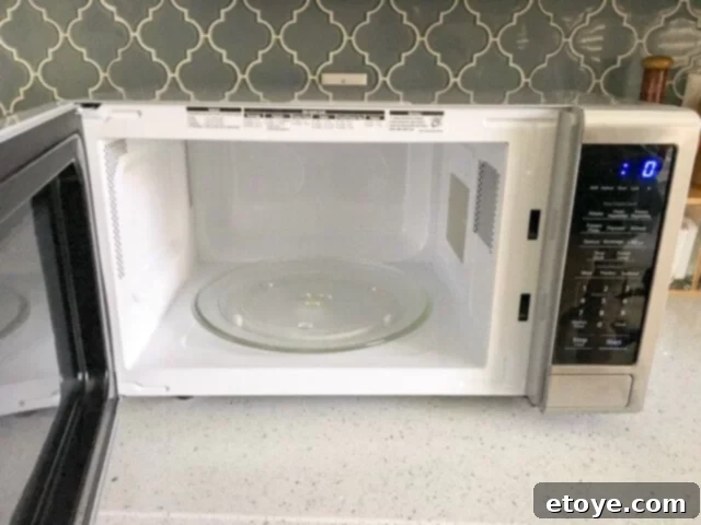 Interior view of the SHARP Orville Redenbacher Microwave Oven with turntable