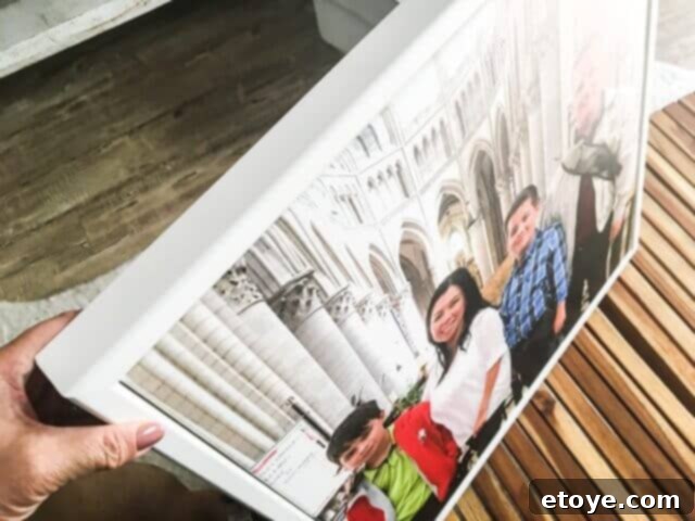 Beautifully framed CanvasPop print, showcasing a white wooden frame for a finished look.