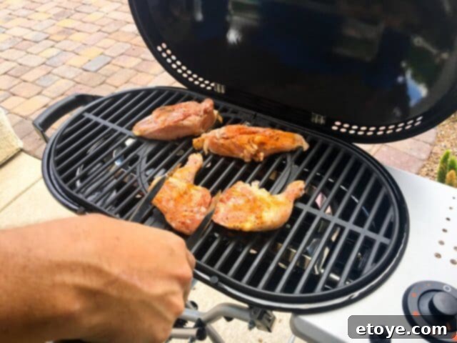 STOK Gridiron Grill cooking burgers and sausages on its cast iron grates