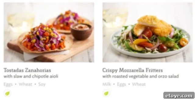 Home Chef meal selection screen