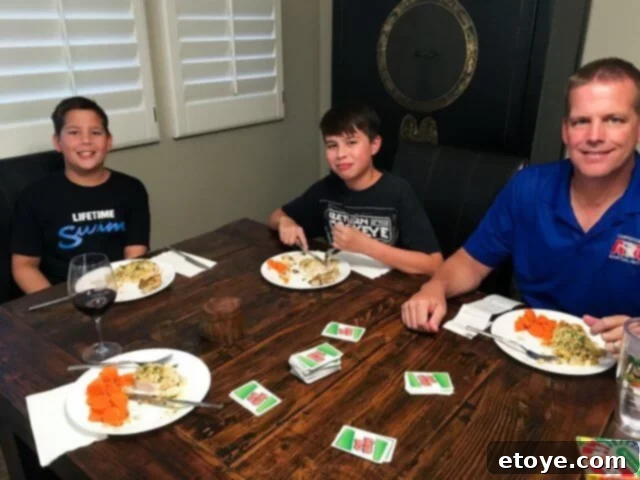 Home Chef Review Is It Worth It One Hundred Dollar Giveaway 8 Family enjoying Home Chef meal