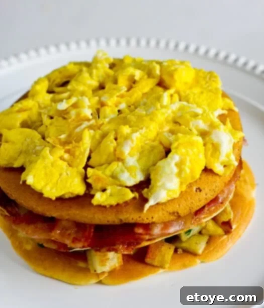 Fluffy Scrambled Eggs for the Breakfast Pancake Stack