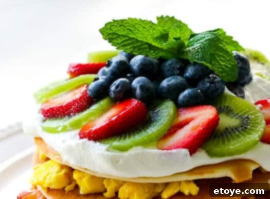 Whipped Cream and Fresh Berries Topping for Ultimate Breakfast Pancake