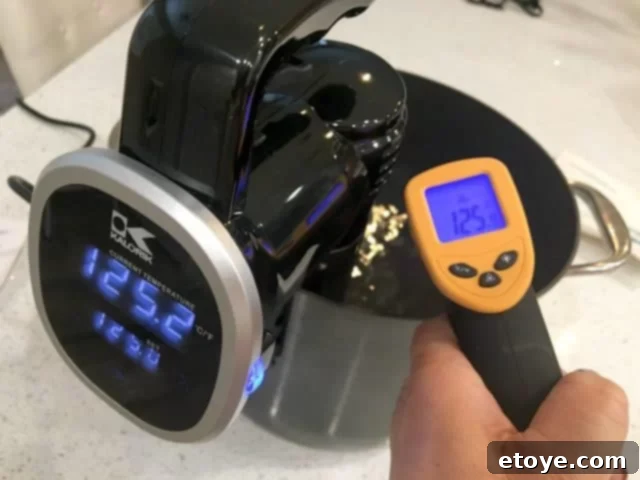 Kalorik Sous Vide display showing temperature