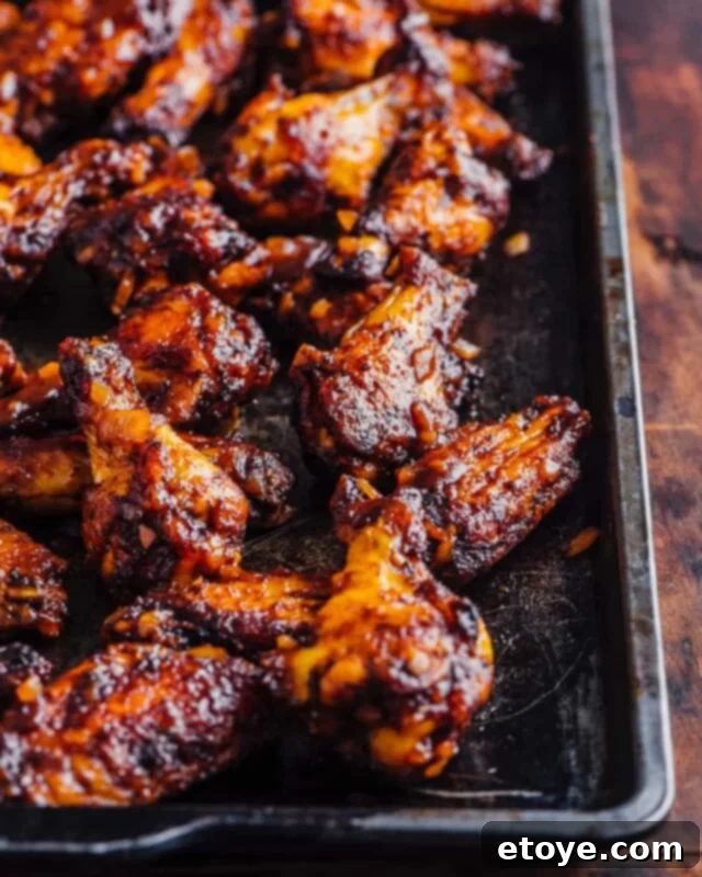 Oven Barbecued Chicken Wings Recipe Delicious Oven BBQ Chicken Wings Recipe, perfectly glazed and ready to serve.
