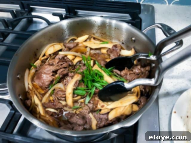 My Favorite Sauté Pan: American Made Excellence 8 Green onions added to stir fry