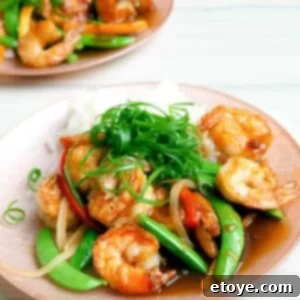 Quick Teriyaki Shrimp Stir Fry 3 shrimp teriyaki on plate