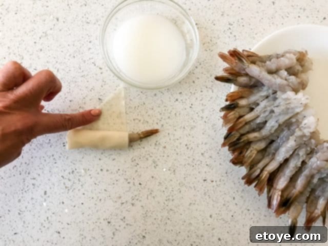 folding shrimp for firecracker shrimp recipe