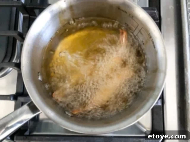 shrimp in fryer