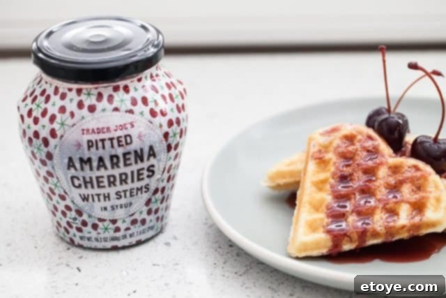 Kalorik Heart Waffle Maker Review and Giveaway 6 Amarena Cherries for Waffle Topping
