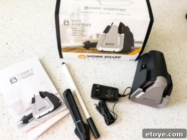 Work Sharp Culinary E3 Knife Sharpener Review and Giveaway 2 Work Sharp E3 Unboxing Contents