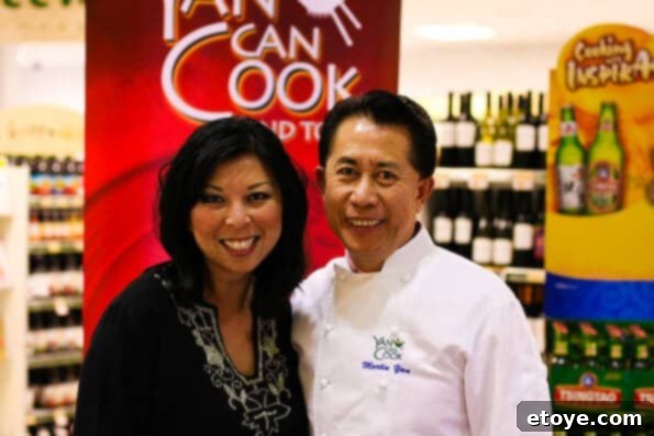 Author meeting the legendary Chef Martin Yan, American Chinese cooking icon