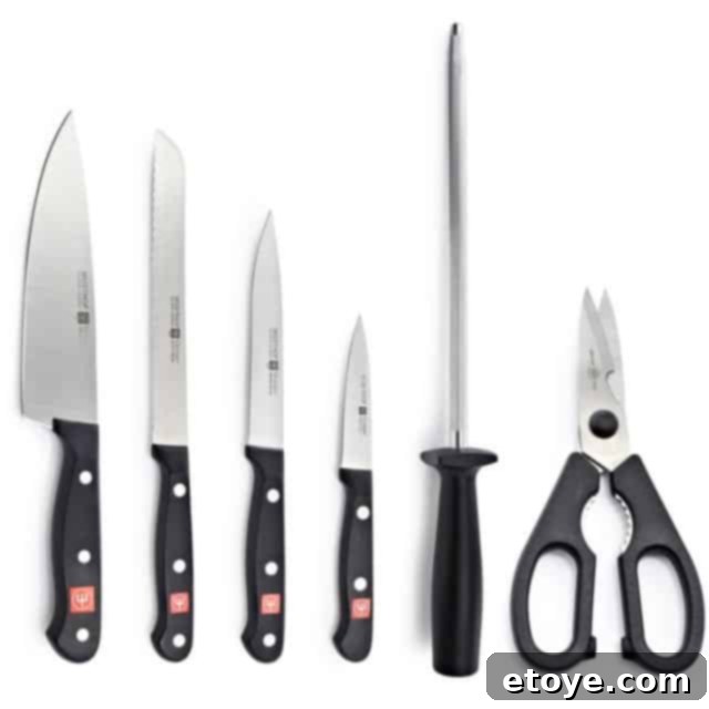 Wüsthof Gourmet Knife handles close-up