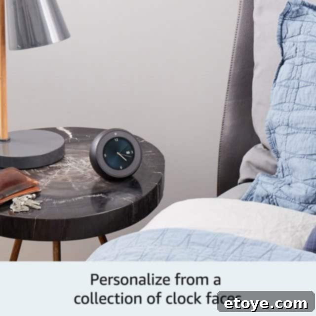 Amazon Echo Spot displaying a smart home control interface