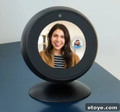 Amazon Echo Spot displaying a video call in progress