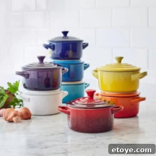 Le Creuset Signature Petite Cocotte 3 Collection of Le Creuset Signature Petite Cocottes in various colors