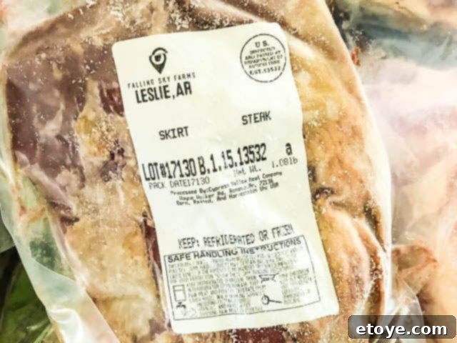 Transparent Sourcing with Grass Roots Cooperative Grass Roots Cooperative Review - Skirt Steak with Traceability Label