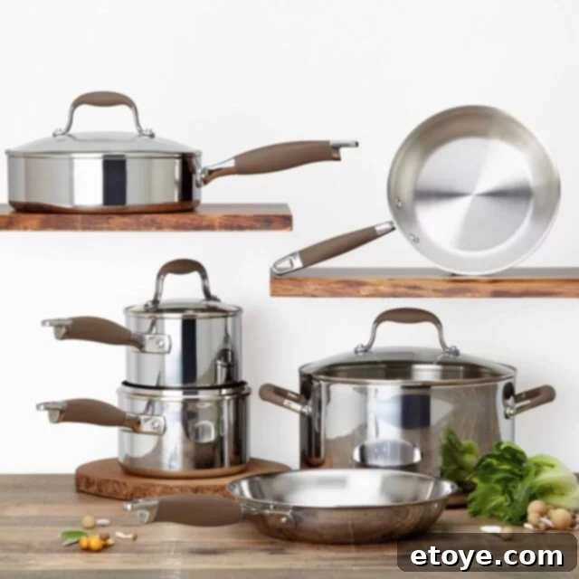 Anolon Advanced Tri-Ply Cookware review Anolon Advanced Tri-Ply Cookware Set showcasing its elegant design and handle options