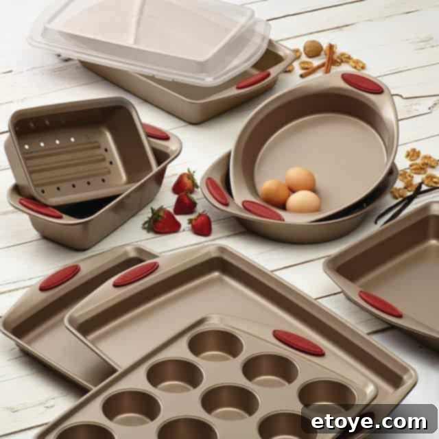 Win a Rachael Ray 10-Piece Nonstick Bakeware Set 3 Rachael Ray Cucina Bakeware Set Features