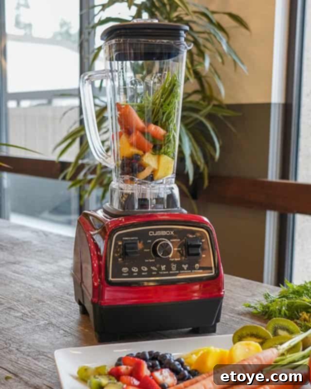 Cusibox 68oz Professional Blender Review & Giveaway 2 Cusibox Professional Blender ready for action in a kitchen setting