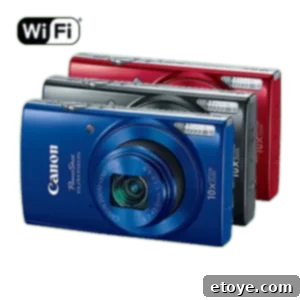 Win a Canon PowerShot ELPH 190 Camera 3 Canon Powershot Elph 190 compact camera front view