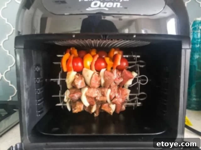 Power Air Fryer Oven Skewers Tight Interior Space Power Air Fryer Oven Skewers Tight Interior Space