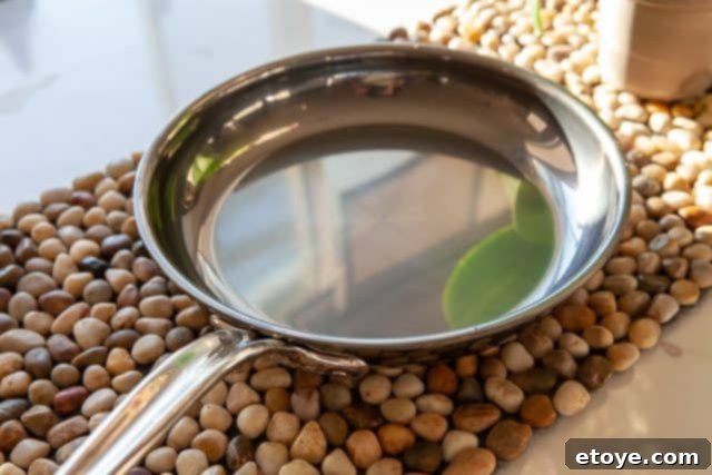 Hestan Nanobond Essential Pan Review & Giveaway 18 Interior view of the one-year-old Hestan Nanobond frying pan, demonstrating excellent condition and durability