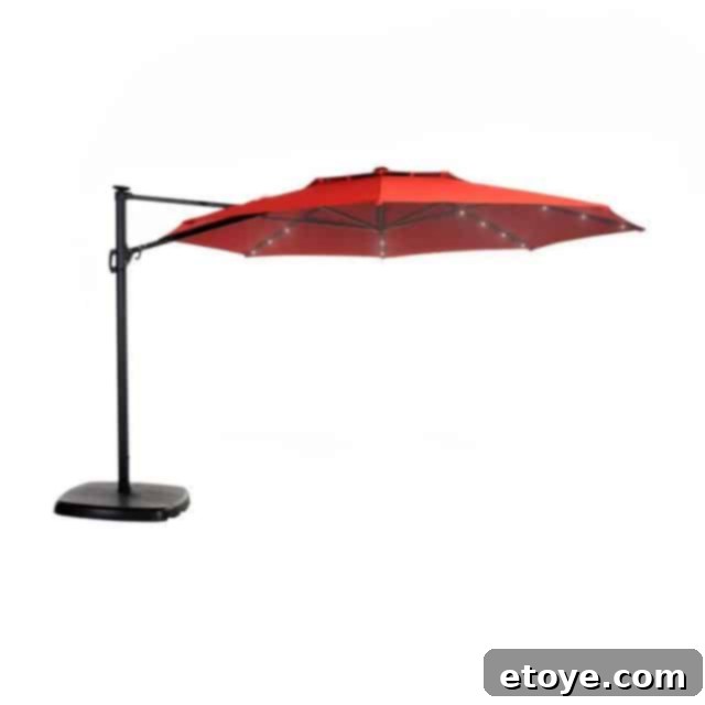 Simply Shade 11-ft Auto-Tilt Umbrella Review and Lowes Giveaway 3 Offset Patio Umbrella Mechanism