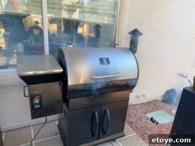 Pork butt prepared for smoking